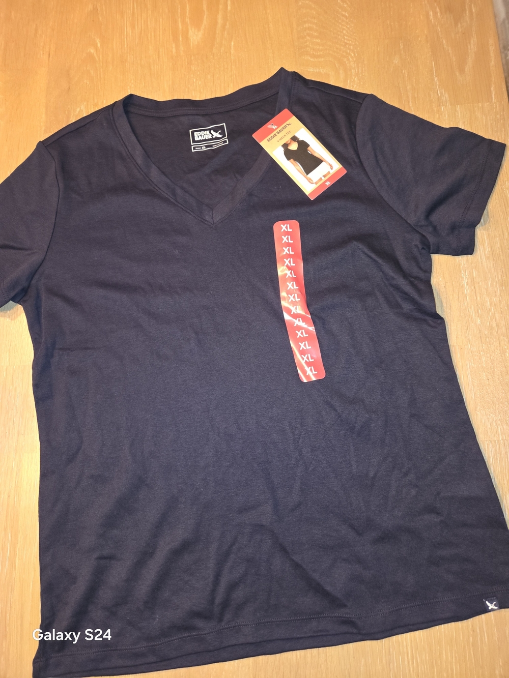 Eddie Bauer Black V-Neck Tee - Women's Classic Short Sleeve